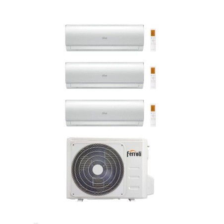 Ferroli Climatizzatore Trial split Ambra 9+9+9 con 2CP001BF-21-3 R-32 Inverter Wi-Fi Classe A++