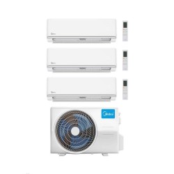 Midea Climatizzatore Trial Split serie Elegance 9+12+24 con M4O-36FN8-Q Inverter R 32 Wi-Fi optional Classe A++
