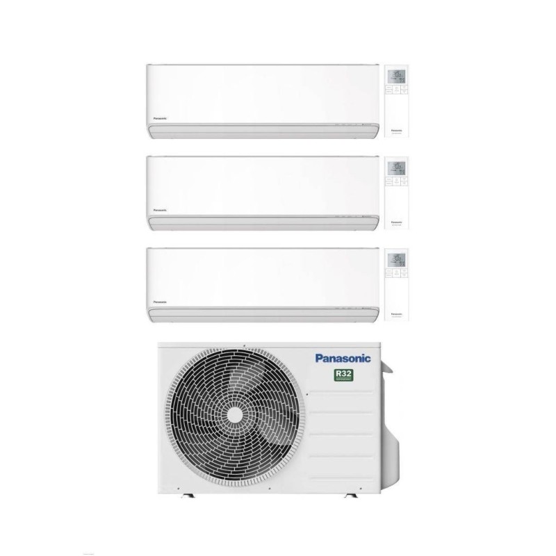 Panasonic Climatizzatore Trial Split Etherea White 9+9+9 con CU-3Z52TBE Inverter R-32 Wi-Fi Classe A++