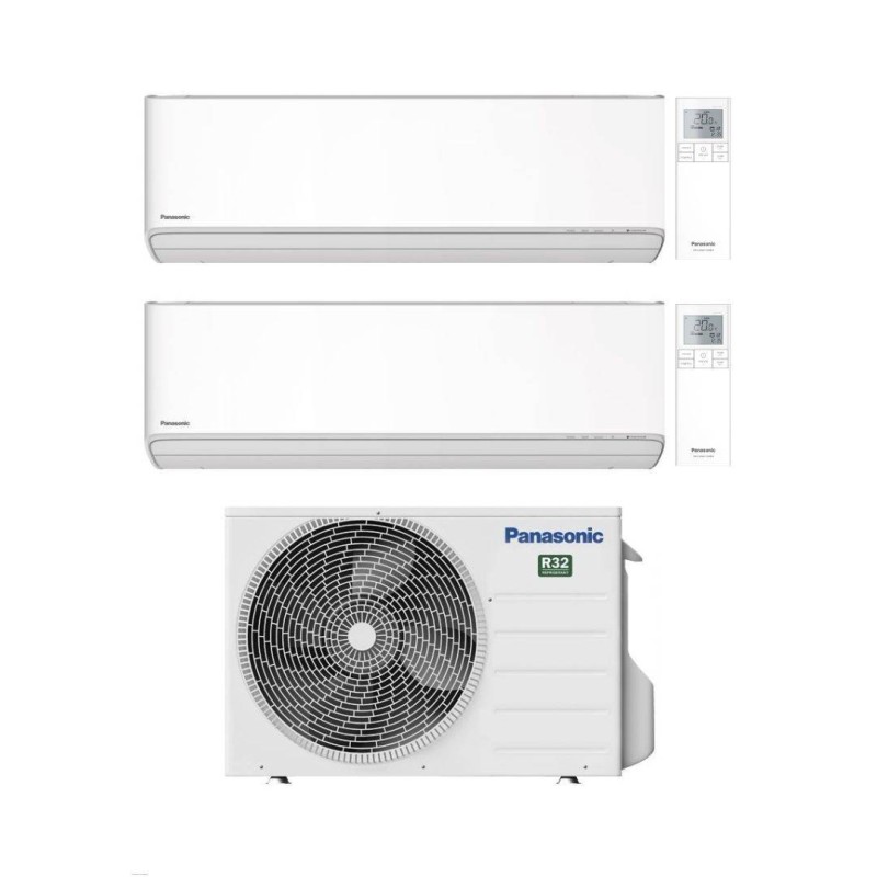 Panasonic Climatizzatore Dual Split Etherea White 18+18 con CU-3Z68TBE Inverter R-32 Wi-Fi Classe A++