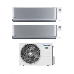 Panasonic Climatizzatore Dual Split Etherea Silver 12+18 con CU-3Z52TBE Inverter R-32 Wi-Fi Classe A++