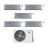 Climatizzatore Condizionatore Panasonic Penta Split Inverter Serie Etherea Silver 9+9+9+18+18 con CU-5Z90TBE R-32 Wi-Fi Int.