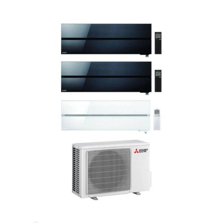 Mitsubishi Climatizzatore Trial Split Kirigamine MSZ-LN Bianco+Nero+Nero 9+9+12 con MXZ-3F54VF3 Inverter R-32 Wi-Fi Classe A+++