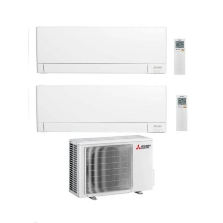 Mitsubishi Climatizzatore Dual Split Linea Plus MSZ-AY VGK 9+15 con MXZ-2F53VF Inverter R-32 Wi-Fi Classe A+++