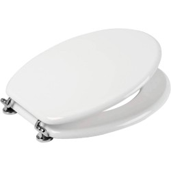 Iceberg Sedile Copriwater Tavoletta Universale Bianco Soft Close per Bagno 44x37x4cm con int. 15cm