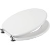 Iceberg Sedile Copriwater Tavoletta Universale Bianco Soft Close per Bagno 44x37x4cm con int. 15cm