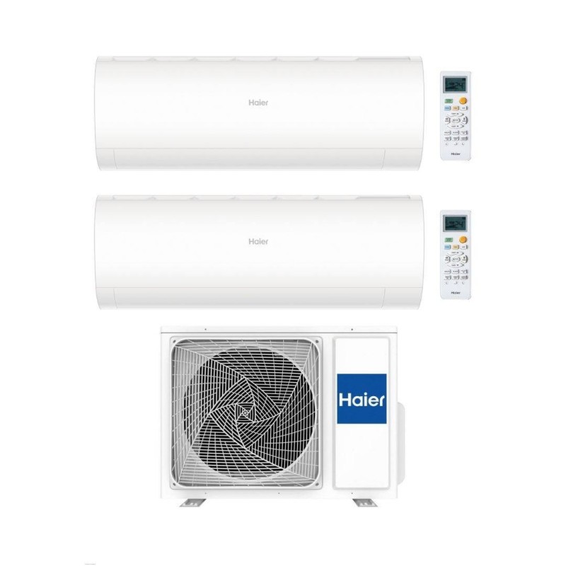 Haier Climatizzatore Dualsplit Pearl 9+18 con 2U50S2SM1FA-3 Inverter R-32 Wi-Fi Classe A++/A+