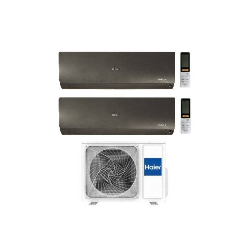 Haier Climatizzatore Dual Split Flexis Plus Black 15+15 Con 2U50S2SM1FA-3 Inverter Wi-Fi Classe A++
