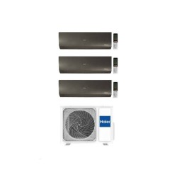 Haier Climatizzatore Trial Split Flexis Plus Black 7+7+12 Con 3U55S2SR5FA Inverter Wi-Fi Classe A++