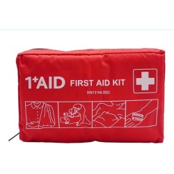 Kit Pronto Soccorso Per Auto E Moto Kit Medico Borsetta Di Nylon Rosso Din 13164
