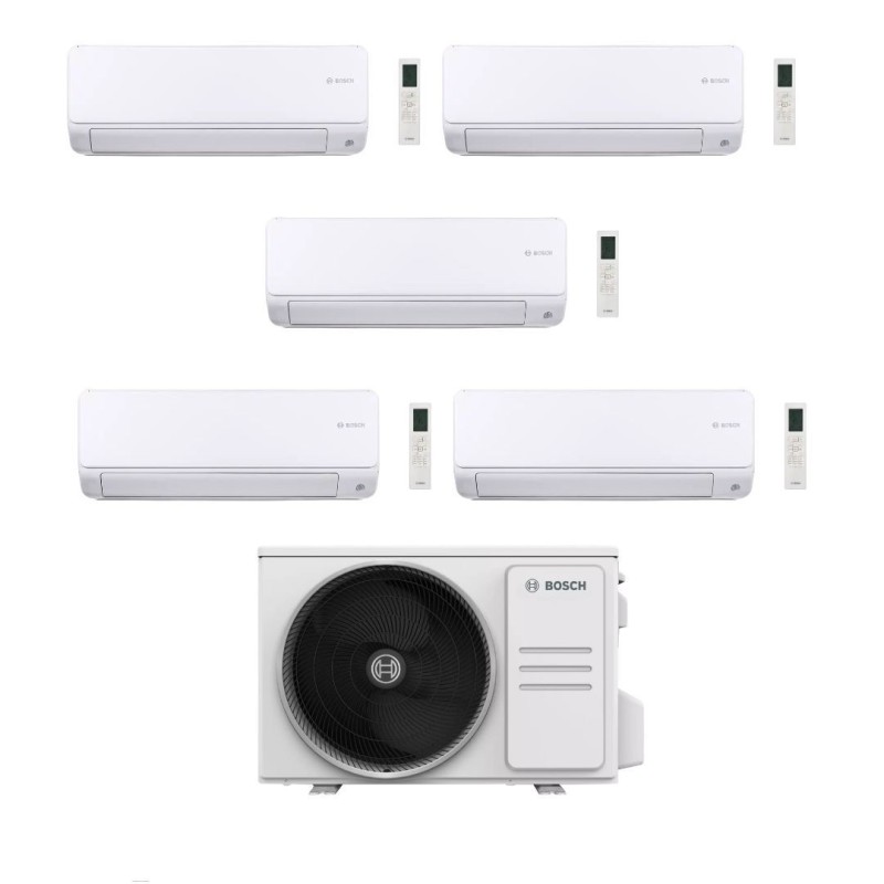 Bosch Climatizzatore Penta Split Climate 6000i 9+9+9+12+12 con 5000M 125/5 E Inverter R 32 Wi-Fi Optional Classe A++