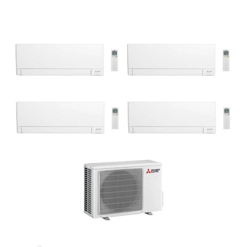 Mitsubishi Climatizzatore Quadri Split Linea Plus MSZ-AY VGK 9+12+12+15 con MXZ-4F80VF Inverter R-32 Wi-Fi Classe A++