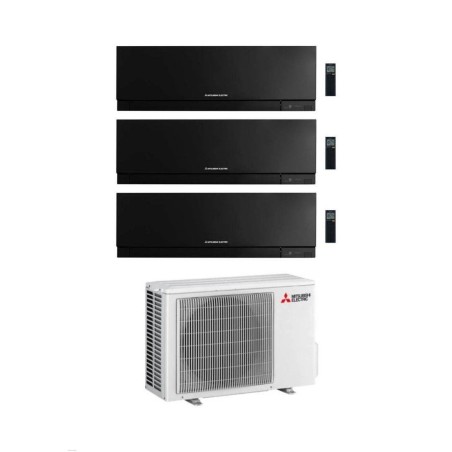 Mitsubishi Climatizzatore Trial Split Kirigamine Zen MSZ-EF Nero 9+15+15 con MXZ-3F68VF Inverter R32 WiFi Classe A++