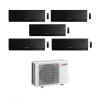 Mitsubishi Climatizzatore Penta Split Kirigamine Zen MSZ-EF Nero 9+12+12+12+12 con MXZ-5F102VF Inverter R32 WiFi Classe A++