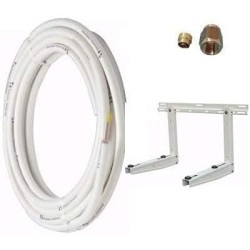 KIT INSTALLAZIONE CONDIZIONATORE TUBI RAME 1/4 3/8 2 MT RACCORDI STAFFA TUBO CONDENSA