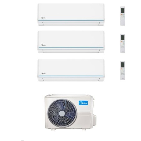 Midea Climatizzatore Trial Split serie Evolution 9+9+9 con M4OE-28HFN8-Q Inverter R 32 Wi-Fi Classe A++