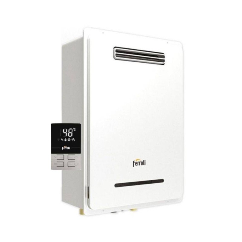 Ferroli Scaldabagno a Gas a Camera Stagna External serie Externo 16 Litri Metano/Gpl Low NOx