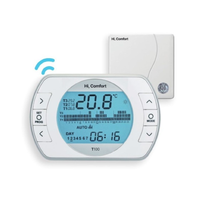Riello Comando Remoto Cronotermostato per Caldaia Hi,comfort T100 Wi-Fi 20193354