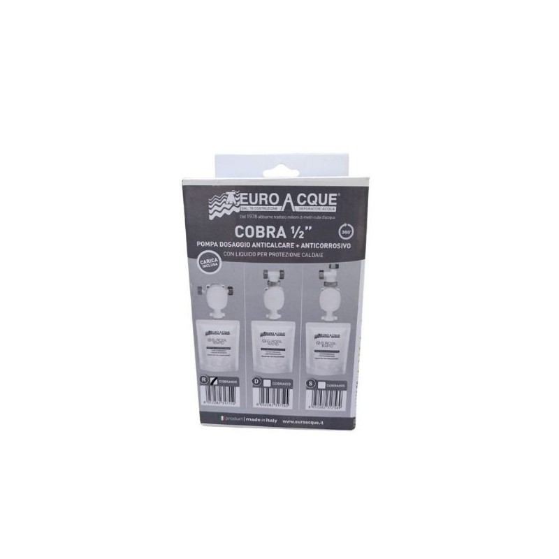 Euroacque Pompa Dosaggio Anticalcare Cobra 1/2" + Anticorrosivo Eurosil Rapid cod. COBRA00R