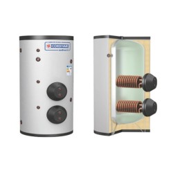 Cordivari Bollitore in Acciaio Extra 2 Plus WRB 300 L con Scambiatori Alettati Coibentazione Rigida in Polywarm