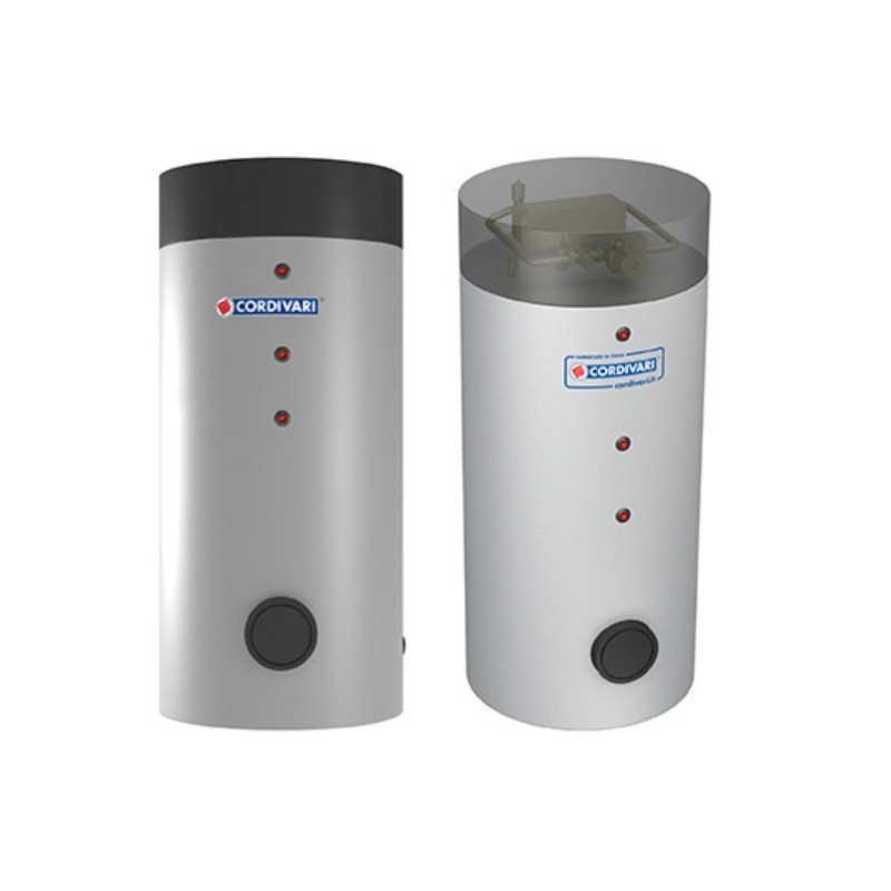 Cordivari Bollitore in Acciaio per Pompa di Calore Bolly 2 PDC WB classe a 300 L Con 1 Scambiatore Fisso a Coibentazione Rigida