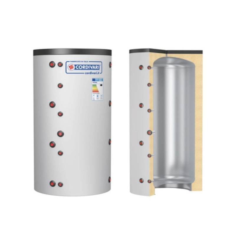 Cordivari Termoaccumulatore in Acciaio Puffer VB 750 L con Coibentazione Rigida in Poliuretano