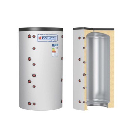 Cordivari Termoaccumulatore in Acciaio Puffer VB 800 L con Coibentazione Rigida in Poliuretano