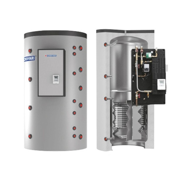 Cordivari Termoaccumulatore Puffermas 2 VB  1000 L 70KW  con 1 Scambiatore Fisso a Coibentazione Rigida