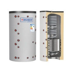 Cordivari Termoaccumulatore Eco Combi 2 VB 600 L con 1 Scambiatore Corrugato e 1 Scambiatore Fisso a Coibentazione Rigida