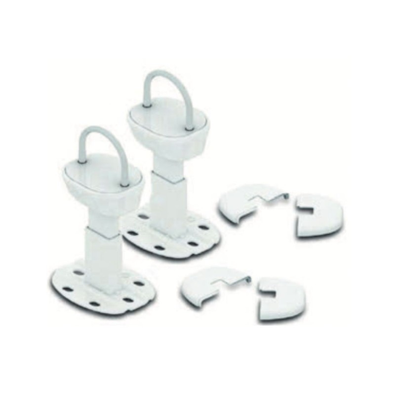 Cordivari Kit 2 Supporti a Pavimento per Termosifoni Tubolari Ardesia Bianco