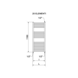 Nero Opaco 20 Elementi Tubolare RAL 9010 Interasse 500