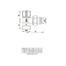 copy of copy of copy of COPPIA VALVOLA A SQUADRA TERMOSTATICA E DETENTORE 3/8" ARTECLIMA