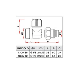 copy of copy of copy of copy of copy of copy of COPPIA VALVOLA A SQUADRA TERMOSTATICA E DETENTORE 3/8"  ARTECLIMA