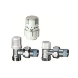 FAR Kit Valvola Detentore e Testa Termostatica Per Radiatori Attacco 3/8"