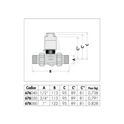 copy of copy of copy of COPPIA VALVOLA A SQUADRA TERMOSTATICA E DETENTORE 3/8"  ARTECLIMA