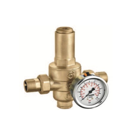 CALEFFI Riduttore di Pressione di Secondo Stadio PN 40 Con Manometro Attacco 3/4 Inox in Bagno di Glicerina