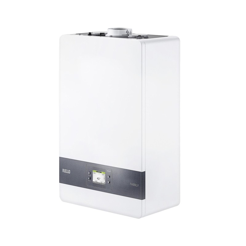 RIELLO Caldaia A Condensazione Family 30 KIS LOW NOX Metano Completa Di Kit Scarico Fumi Hybrid