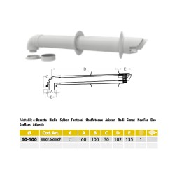 copy of copy of copy of copy of copy of Prolunga Coassiale Condensazione PPS/PVC M/F FERRARI DA 50cm o 100cm D.60/100