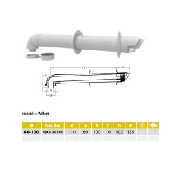 copy of copy of copy of copy of copy of copy of copy of Prolunga Coassiale Condensazione PPS/PVC M/F FERRARI DA 50cm o 100cm D.6