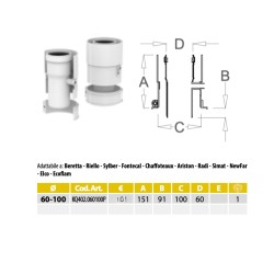 copy of copy of copy of copy of copy of copy of Prolunga Coassiale Condensazione PPS/PVC M/F FERRARI DA 50cm o 100cm D.60/100