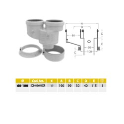 copy of copy of copy of copy of copy of Prolunga Coassiale Condensazione PPS/PVC M/F FERRARI DA 50cm o 100cm D.60/100