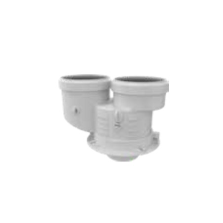 POLYMAX Sdoppiatore Fumi Mad.001 Eco Stabile Ø80/80mm Adattabile a Ferroli Arca Stargas Per Caldaie Con Prelievo Fumi