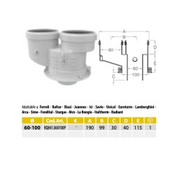 copy of copy of copy of copy of copy of copy of Prolunga Coassiale Condensazione PPS/PVC M/F FERRARI DA 50cm o 100cm D.60/100