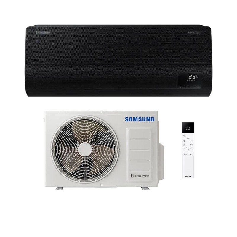 Samsung Climatizzatore Monosplit Windfree Black 12000 BTU AR70F12C1ABNEU Inverter R-32 Wi-Fi Classe A+++