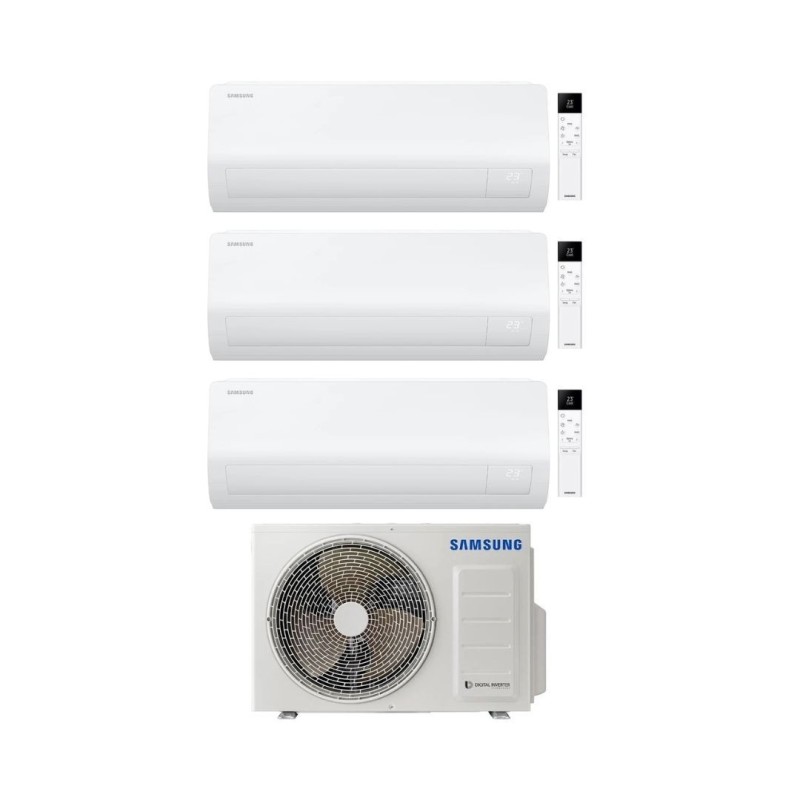 Samsung Climatizzatore Trial Split Cebu S2 7+7+18 con AJ080TXJ4KG/EU Inverter Wi-Fi Classe A++