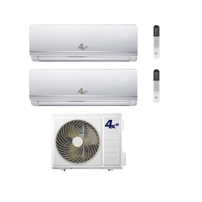 4XE Climatizzatore Dual Split serie Winter 9+12 Btu con Winter Dual 18 Inverter R-32 Wi-Fi Optional Classe A++