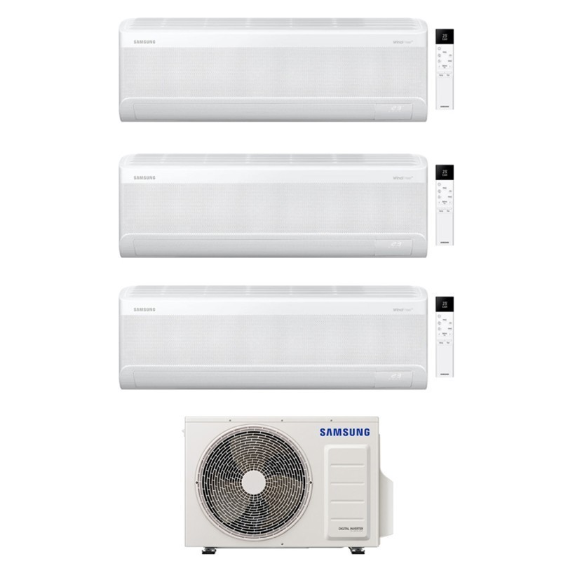 Samsung Climatizzatore Trial Split Windfree Avant S2 12+12+12 BTU con AJ080TXJ4KG/EU Inverter R-32 Wi-Fi Classe A++