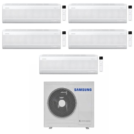 Samsung Climatizzatore Penta Split Windfree Avant S2 7+9+9+9+24 BTU con AJ100TXJ5KG/EU Inverter R-32 Wi-Fi Classe A++