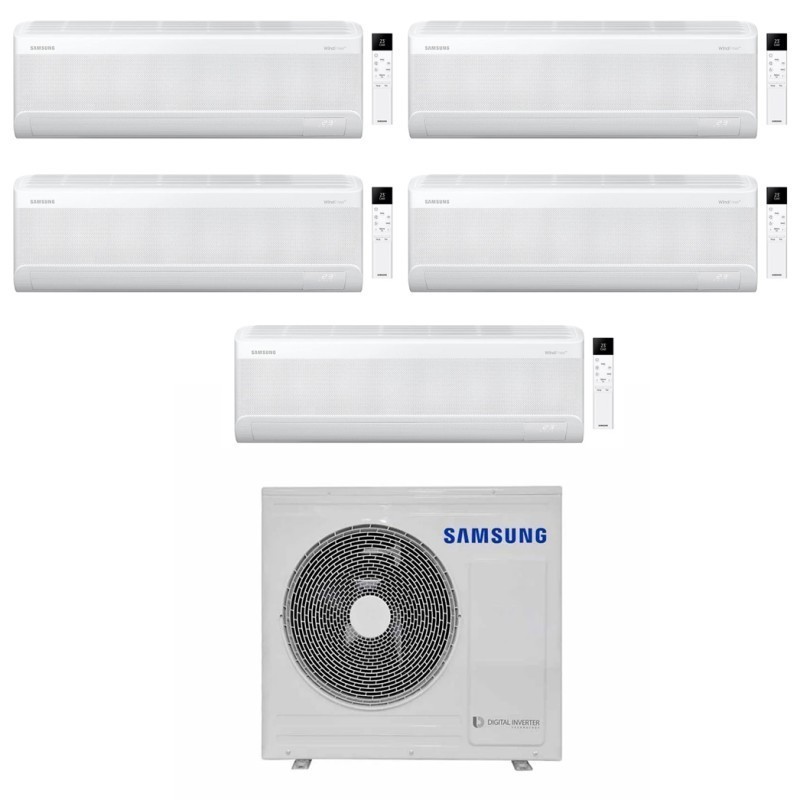 Samsung Climatizzatore Penta Split Windfree Avant S2 9+9+12+12+18 BTU con AJ100TXJ5KG/EU Inverter R-32 Wi-Fi Classe A++