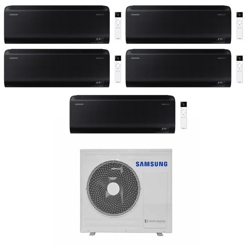 Samsung Climatizzatore Penta Split Windfree Black 7+7+7+7+7 BTU con AJ100TXJ5KG/EU Inverter R-32 Wi-Fi Classe A++